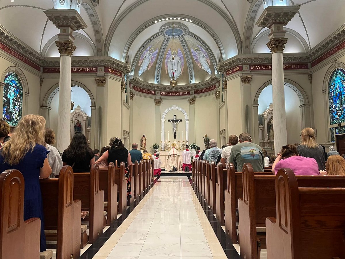 Interior of St. Patrick Church looking toward the altar